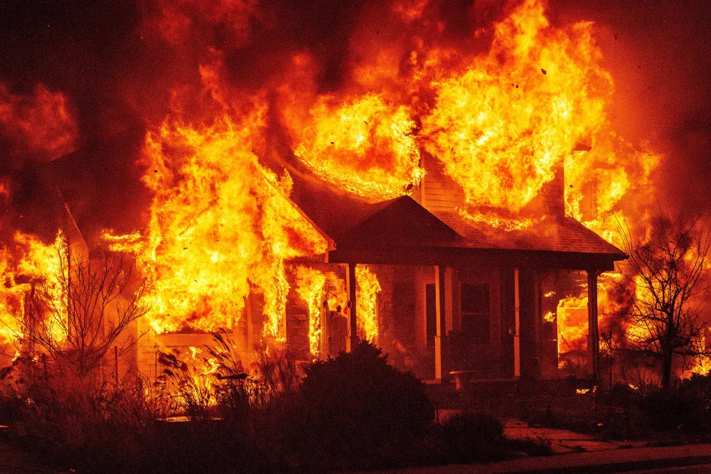 A burning house